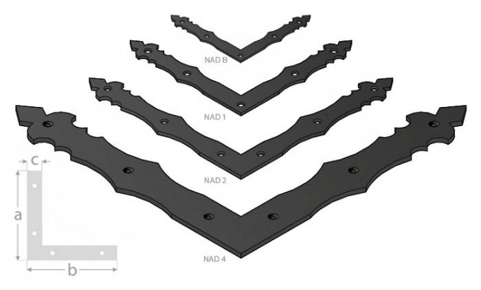 Декоративный оконный уголок чёрн. NAD 8С 100х100х15х2,0 мм 89972