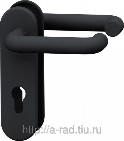 Ручка дверная DH-0433 NE ЧЕРНАЯ с пружиной для замка (FL 0432, 0433, 0434) нейлон 28987