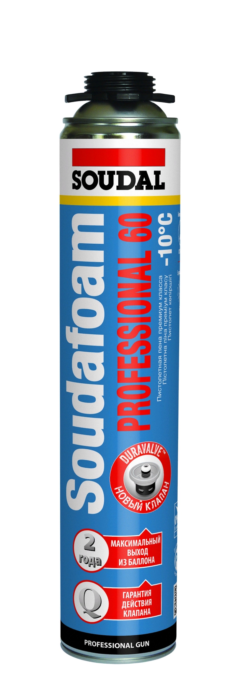 Пена ЗИМНЯЯ под пистолет SOUDAL Prof.  60л 12х750 мл 115002