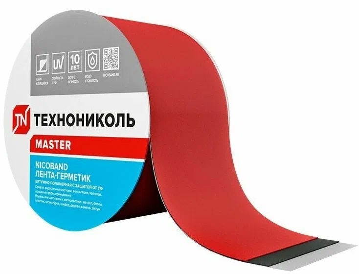 343847 NICOBAND Самоклеящаяся герметизирующая лента, цвет красный, длина 3м., ширина 10см