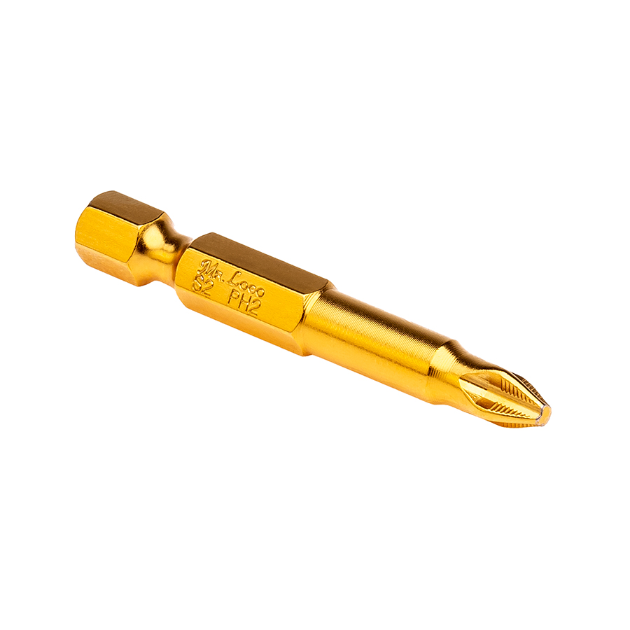 Биты PH2 x 50 мм Нитрид Титана MR.LOGO B050P2TiN (10)