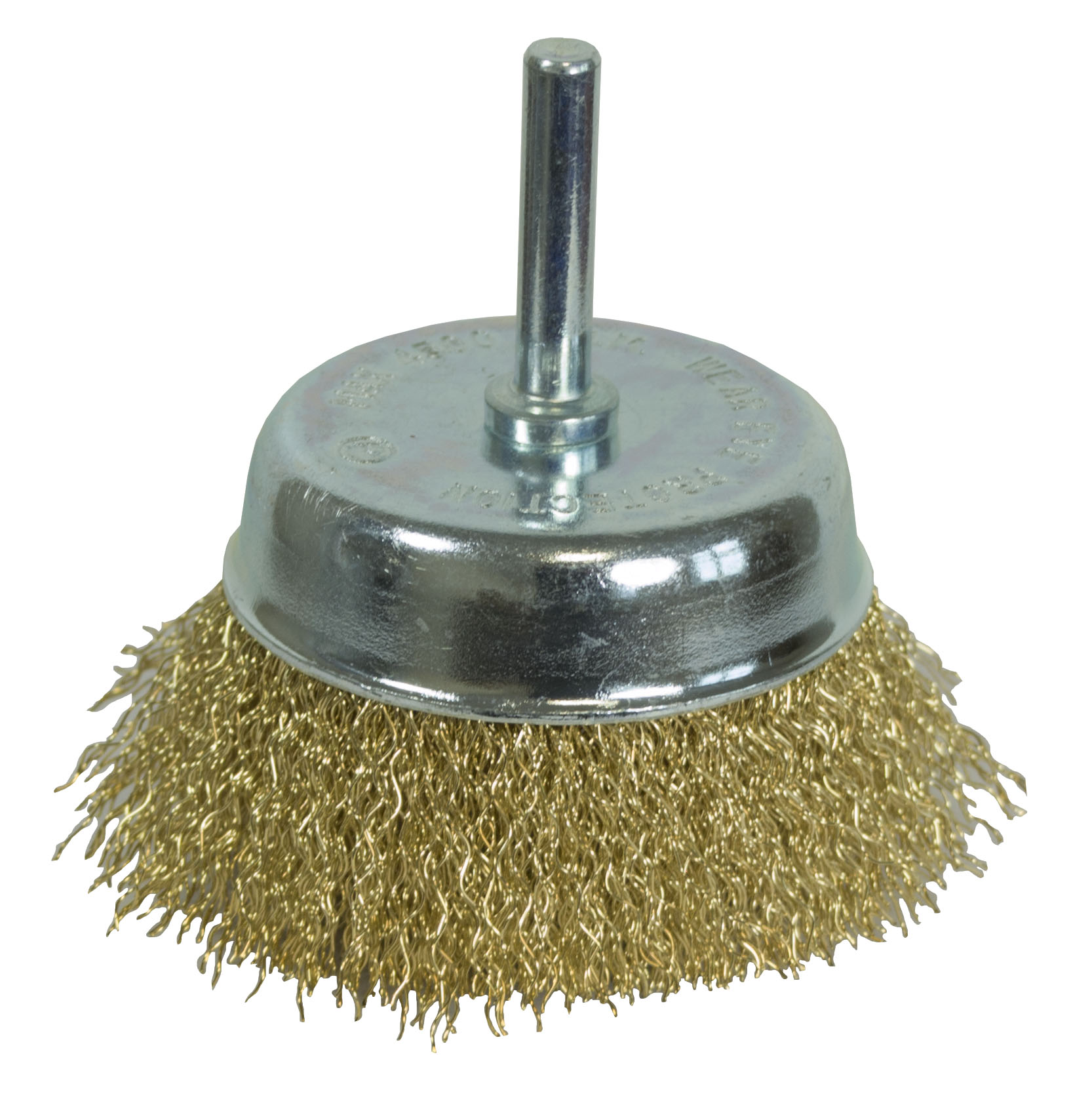 Щетка-чашка для дрели 75 мм, латунир. волнистая проволока "Hardcore" 232075