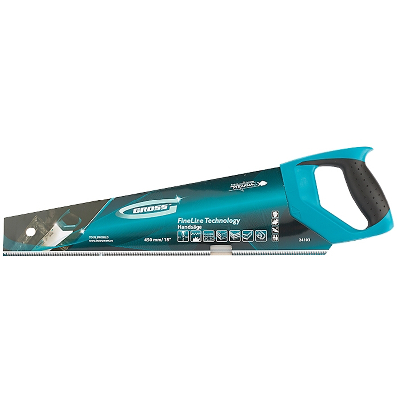 Ножовка по дереву PIRANHA 500мм, 11-12 TPI, зуб-3D, каленый зуб, 2-х комп. рук-ка GROSS 24104
