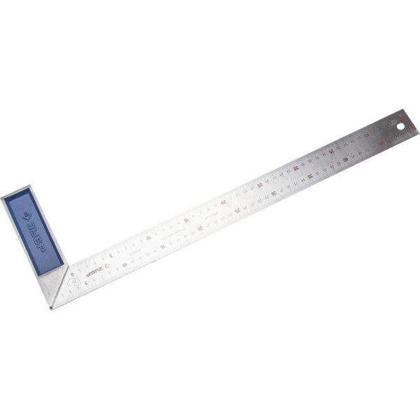 Угольник столярный ЗУБР ЭКСПЕРТ гравированная шкала, нерж. полотно 37мм, 500 мм 34393-50
