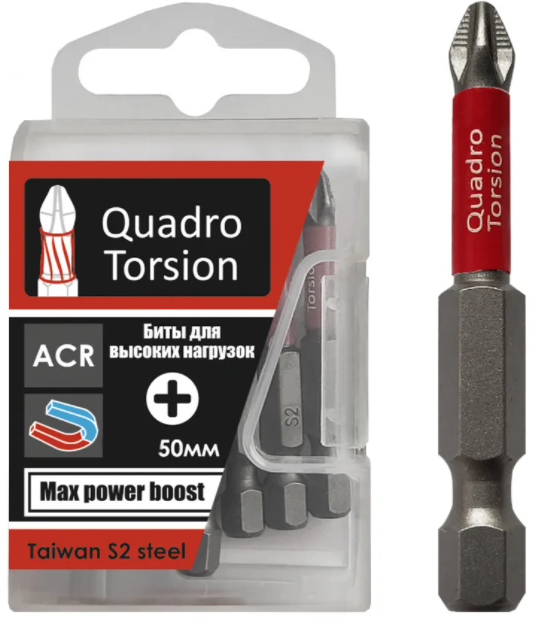 Бита 1/4" E6,3 Ph2-200мм (1 шт./уп.) "Quadro Torsion" 412200
