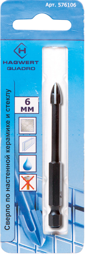 Сверло по керамике и стеклу 12,0мм 4 грани "RB"Quadro 676112