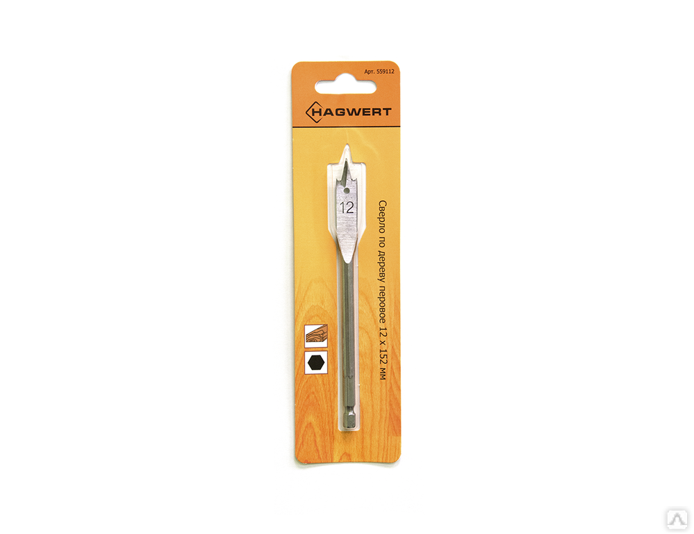 Сверло по дереву перовое 14х152мм "Hagwert" (10)  659114