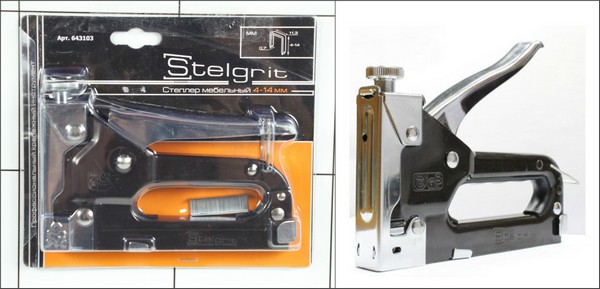 Степлер мебельный для скоб 4-14x0,7mm "STELGRIT" 643103