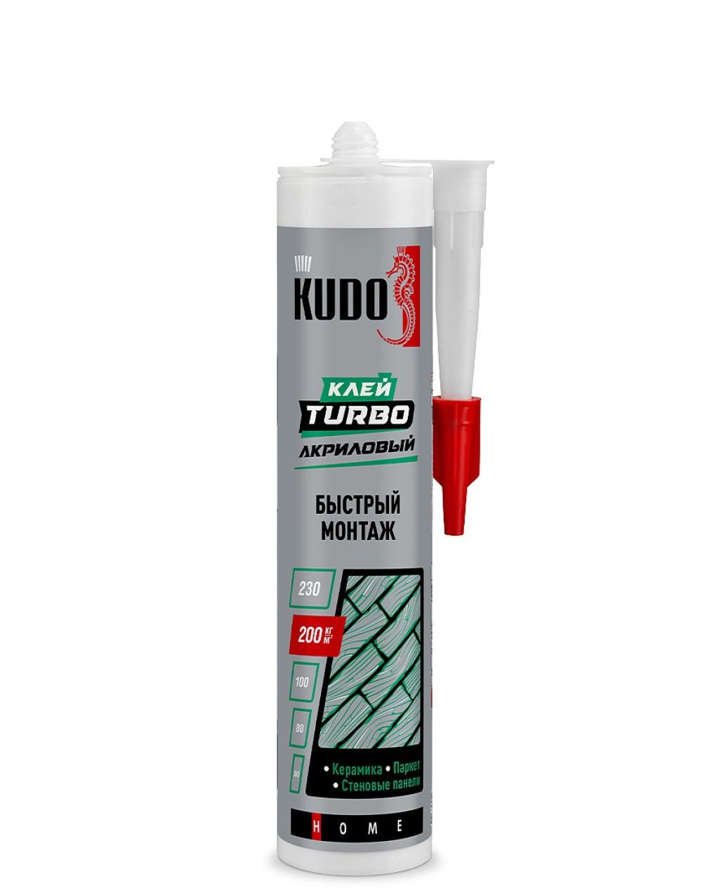 KBK-331 Клей KUDO HOME "Turbo" для быстрого монтажа, на акриловой основе, белый, 280 мл