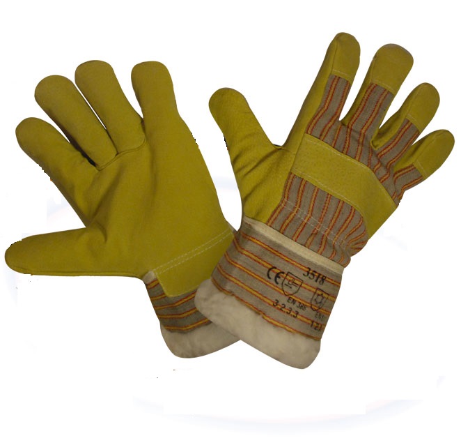 Перчатки Зима спилковые комбин. утепленные