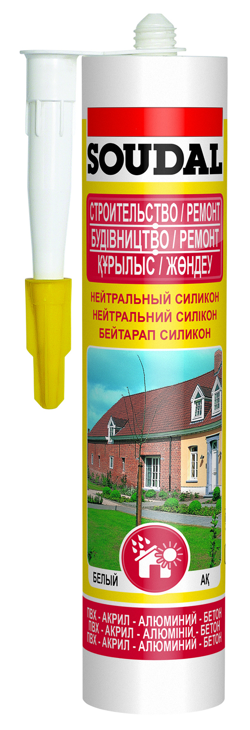 Герметик SOUDAL нейтральный белый 15х300 мл 105884