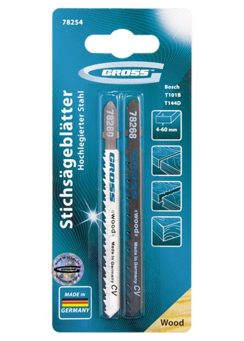 Набор полотен для электролобзика по дереву, 2шт, T101B, T144D GROSS 78254