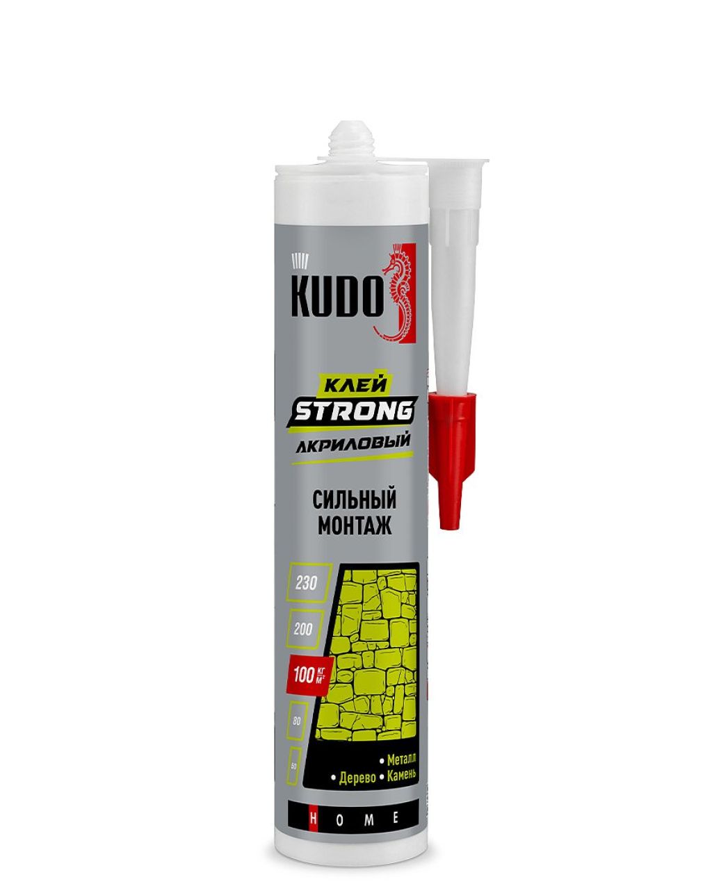 KBK-341 Клей KUDO HOME Strong для сильного монтажа, на акриловой основе, белый, 280 мл