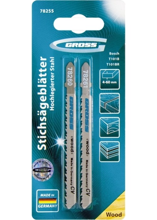 Набор полотен для электролобзика по дереву, 2шт, T101B, T101BR GROSS 78255