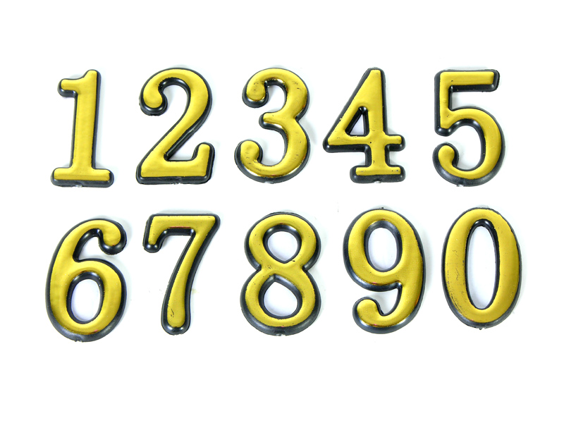 Цифра Дверного номера золото самоклеющая №8 15-338  (10)