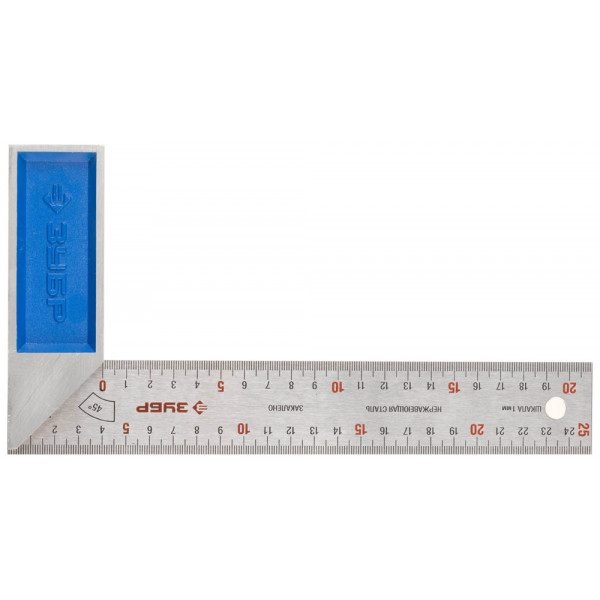 Угольник столярный ЗУБР ЭКСПЕРТ гравированная шкала, нерж. полотно 37мм, 250 мм 34393-25