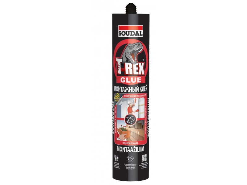 Клей монтажный SOUDAL T-REX Экстра сжатие, моментальный  белый красн. 134923