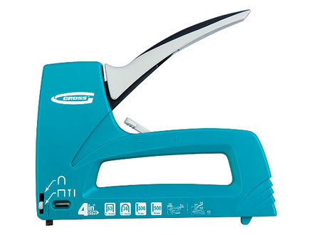 Степлер мебельный, универс.пласт. 4-функц,, тип скобы 53, 36, 300, 500, 8-14 мм GROSS 41005