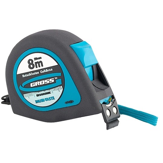 Рулетка Ergonomisch  8 м х25мм магнитный обрезиненный зацеп GROSS 31104