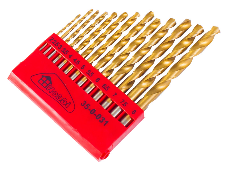 Набор свёрел по металлу, покрытие из нитрида титана (13 предметов) 2, 0-8, 0мм Hobbi 35-0-031