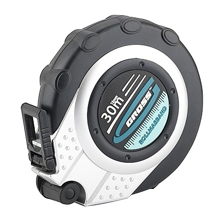 Рулетка геодезическая 30мх13мм закр, корп. металл, лента, нейлон GROSS 31252