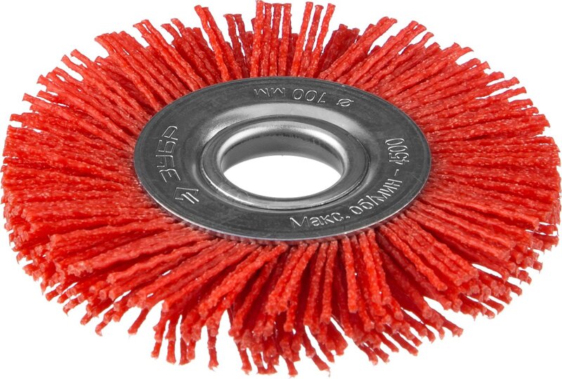 Щетка дисковая для УШМ,нейлоновая проволока с абразивным пок. 125х22 ЗУБР Профессионал 35160-125_z01