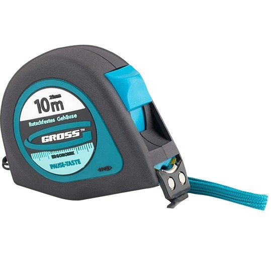 Рулетка Ergonomisch 10 м х25мм магнитный обрезиненный зацеп GROSS 31105