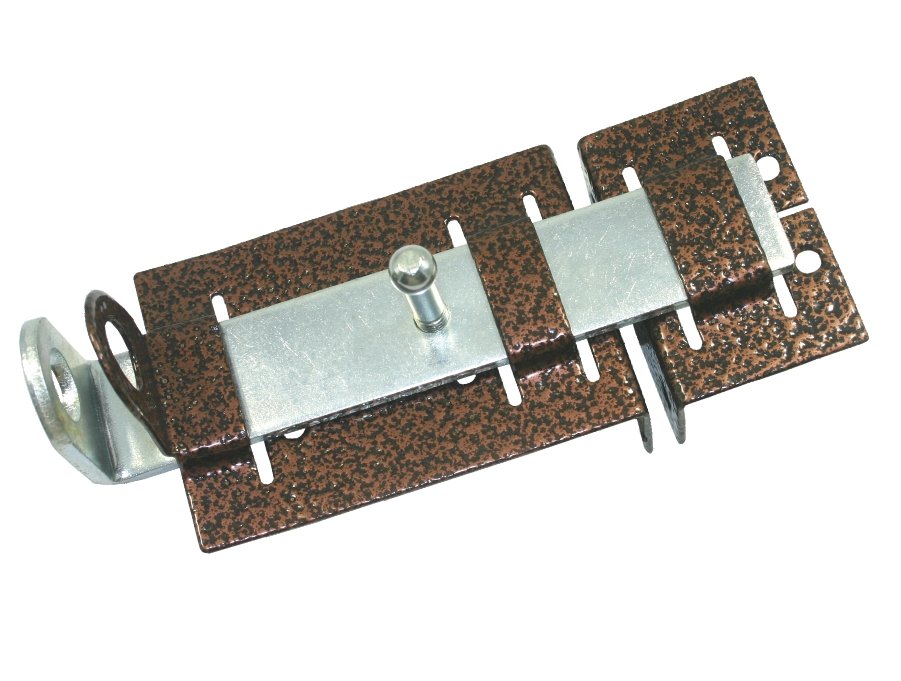 Задвижка дверная с проушиной ЗД-04 пол. медь (5) 0970